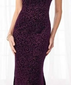 Cameron Blake By Mon Cheri Cameron Blake - Sleeveless V Neck Sheath Evening Dress 218602 - 1 Pc Amethyst In Size 8 Available
