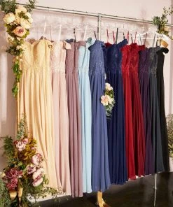 Cinderella Divine - 7258 Flowy Chiffon Lace Embellished A-Line Gown 52 Cinderella Divine - 7258 Flowy Chiffon Lace Embellished A-Line Gown