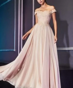 Cinderella Divine - 7258 Flowy Chiffon Lace Embellished A-Line Gown 31 Cinderella Divine - 7258 Flowy Chiffon Lace Embellished A-Line Gown