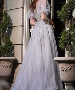 Cinderella Divine B707 - Puffed Sleeves Bridal Gown