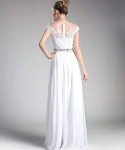 Cinderella Divine - Beaded Lace Illusion Bateau A-line Dress 21 Cinderella Divine - Beaded Lace Illusion Bateau A-line Dress
