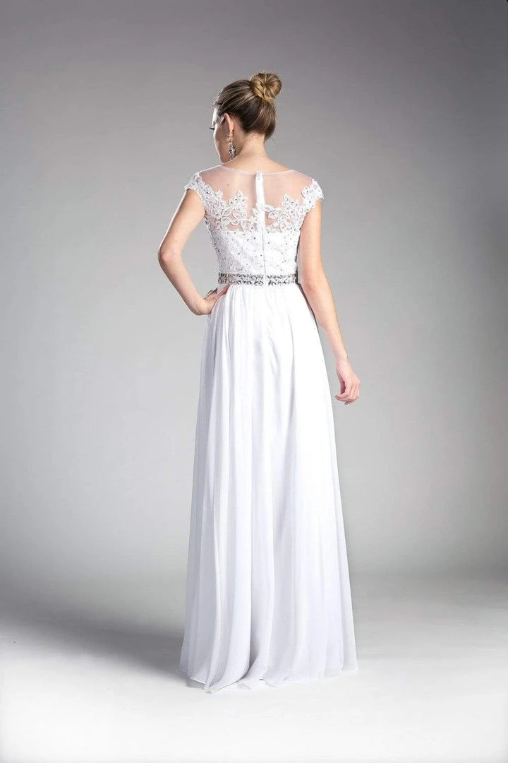 Cinderella Divine - Beaded Lace Illusion Bateau A-line Dress 12 Cinderella Divine - Beaded Lace Illusion Bateau A-line Dress