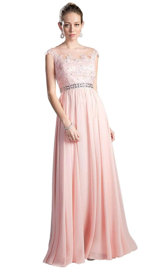 Cinderella Divine - Beaded Lace Illusion Bateau A-line Dress 5 Cinderella Divine - Beaded Lace Illusion Bateau A-line Dress