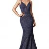 Cinderella Divine - CB054 Glitter Deep V-neck Mermaid Dress 1 Cinderella Divine - CB054 Glitter Deep V-neck Mermaid Dress