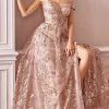Cinderella Divine - CB069 Embellished Print Off Shoulder Gown 2 Cinderella Divine - CB069 Embellished Print Off Shoulder Gown