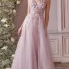 Cinderella Divine CD0181 - Floral Applique Prom Dress