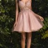 Cinderella Divine CD0189 - V-Neck Cocktail Prom Dress