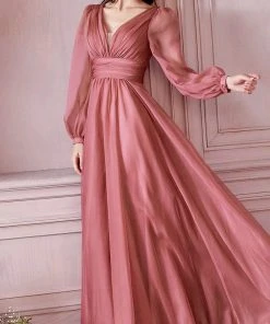 Cinderella Divine CD0192 - Bishop Sleeve Evening Dress