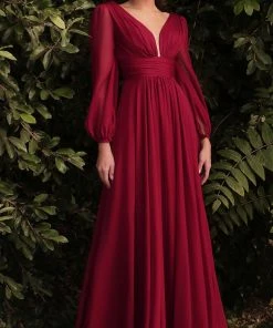 Cinderella Divine CD0192 - Bishop Sleeve Evening Dress