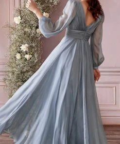 Cinderella Divine CD0192 - Bishop Sleeve Evening Dress