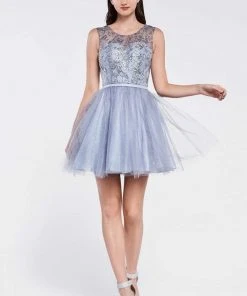 Cinderella Divine - CD20 Glitter Floral Tulle Cocktail Dress