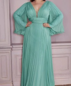Cinderella Divine CD242C - Bell Sleeve Evening Gown