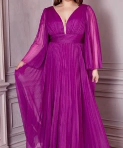 Cinderella Divine CD242C - Bell Sleeve Evening Gown