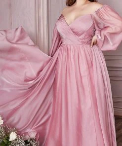 Cinderella Divine CD243C - Bishop Sleeve Prom Gown