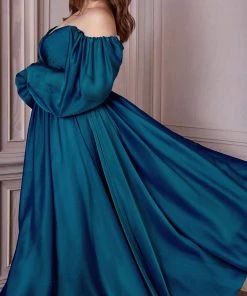 Cinderella Divine CD243C - Bishop Sleeve Prom Gown