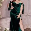 Cinderella Divine - CD956C Plus Size Velvet Gown 1 Cinderella Divine - CD956C Plus Size Velvet Gown