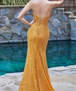 Cinderella Divine CM317 - Beaded Corset Prom Gown