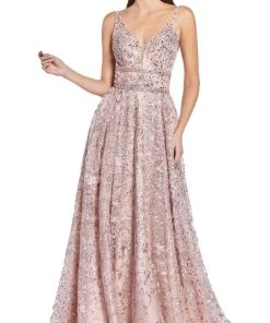 Cinderella Divine - CR840 Fit And Flare Embellished Long Dress