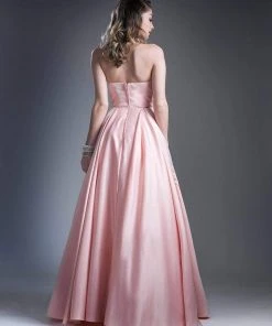 Cinderella Divine - Embellished Strapless A-line Evening Dress