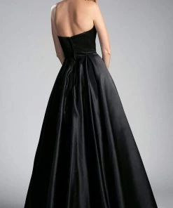 Cinderella Divine - Embellished Strapless A-line Evening Dress