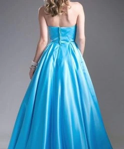Cinderella Divine - Embellished Strapless A-line Evening Dress