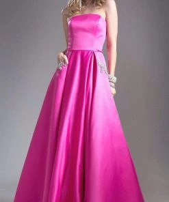 Cinderella Divine - Embellished Strapless A-line Evening Dress