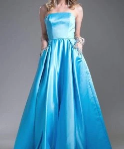 Cinderella Divine - Embellished Strapless A-line Evening Dress