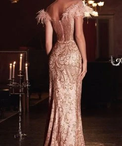 Cinderella Divine J824 - Feathered Trumpet Gown