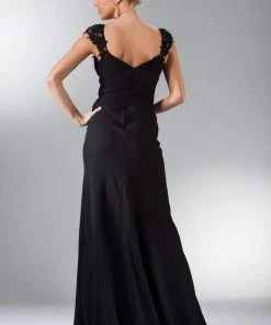 Cinderella Divine - JC909 Beaded Lace Chiffon Sheath Dress