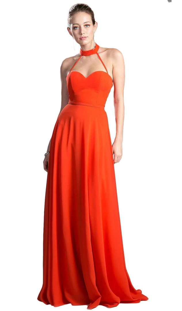 Cinderella Divine - Sleeveless Sleek Halter A-line Dress 5 Cinderella Divine - Sleeveless Sleek Halter A-line Dress