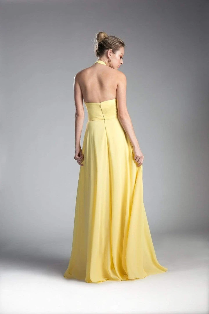 Cinderella Divine - Sleeveless Sleek Halter A-line Dress 8 Cinderella Divine - Sleeveless Sleek Halter A-line Dress