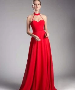 Cinderella Divine - Sleeveless Sleek Halter A-line Dress 11 Cinderella Divine - Sleeveless Sleek Halter A-line Dress