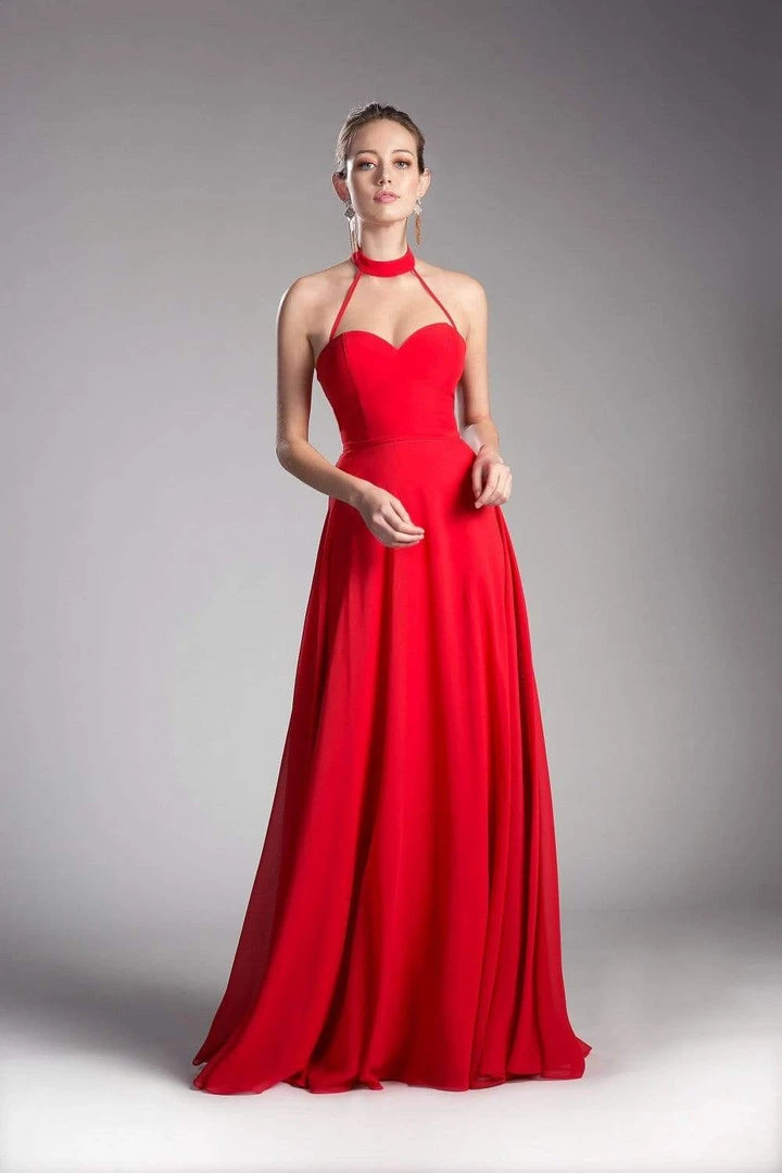 Cinderella Divine - Sleeveless Sleek Halter A-line Dress 6 Cinderella Divine - Sleeveless Sleek Halter A-line Dress