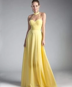 Cinderella Divine - Sleeveless Sleek Halter A-line Dress 12 Cinderella Divine - Sleeveless Sleek Halter A-line Dress