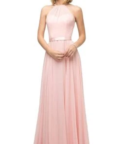 Cinderella Divine - UJ0010 Halter Chiffon A-line Dress