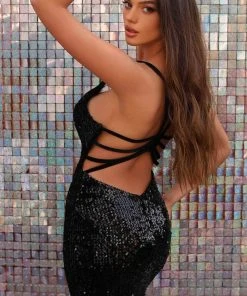 Clarisse 30249 - Sleeveless V-Neck Cocktail Dress