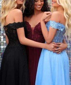 Clarisse 30257 - Beaded Lace Off Shoulder Cocktail Dress