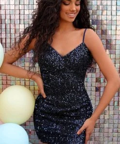 Clarisse 30261 - Spaghetti Strap Fitted Cocktail Dress