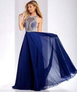 Clarisse - 3412 Illusion Halter A-line Dress