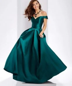 Clarisse - 3442 Off Shoulder Mikado Corset Ballgown