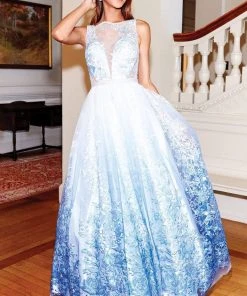 Clarisse - 3701 Embroidered Bateau A-line Dress