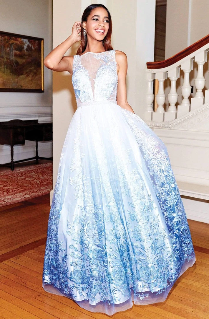 Clarisse - 3701 Embroidered Bateau A-line Dress 3 Clarisse - 3701 Embroidered Bateau A-line Dress