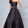 Clarisse - 3739 Strapless Embellished Belt Mikado Prom Gown