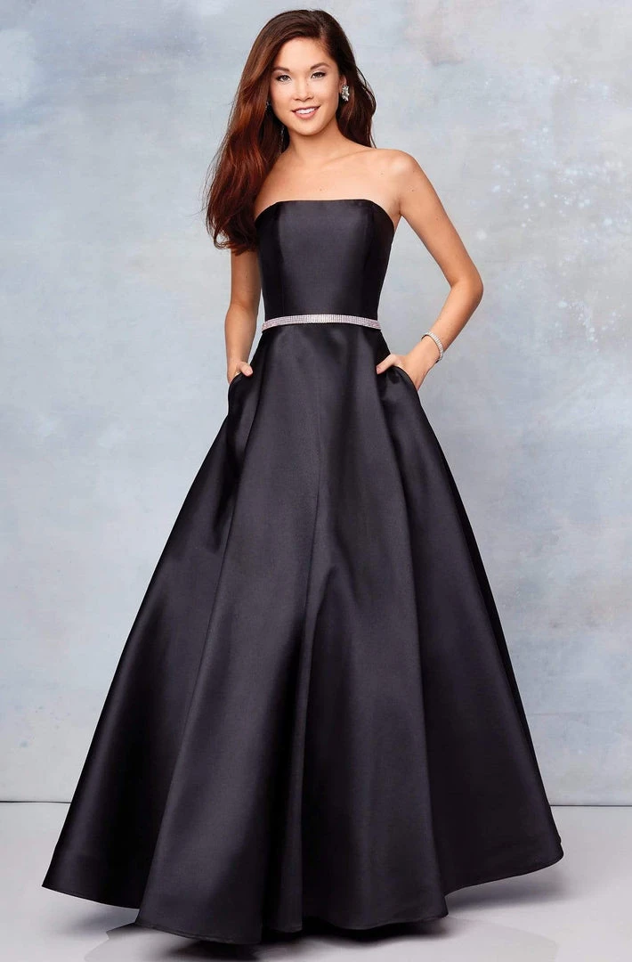 Clarisse - 3739 Strapless Embellished Belt Mikado Prom Gown 3 Clarisse - 3739 Strapless Embellished Belt Mikado Prom Gown