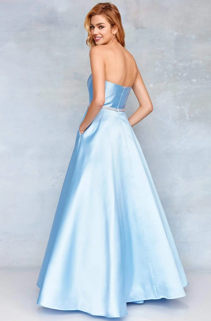 Clarisse - 3739 Strapless Embellished Belt Mikado Prom Gown 5 Clarisse - 3739 Strapless Embellished Belt Mikado Prom Gown