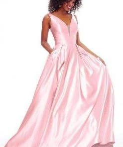 Clarisse - 3741 V Neck Corset Lace Up Back Satin Prom Dress 17 Clarisse - 3741 V Neck Corset Lace Up Back Satin Prom Dress