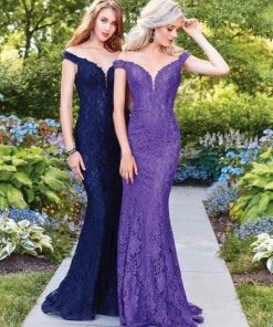 Clarisse - 4801 Off Shoulder Beaded Lace Mermaid Gown