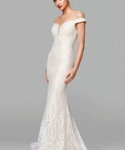 Clarisse - 600109 Lace Deep Off-Shoulder Mermaid Dress