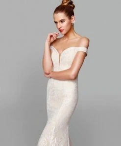 Clarisse - 600109 Lace Deep Off-Shoulder Mermaid Dress