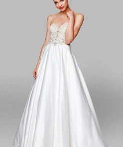 Clarisse - 600157 Beaded Sweetheart Satin A-line Gown